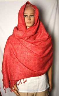 light-red-yak-wool-shawl-handmade-himalayan-warm-wrap-from-nepal