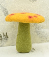 handmade-needle-felted-yellow-mushroom-ornament